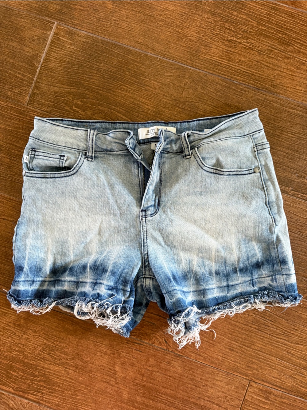 Judy Blue Light Wash Frayed Hem Denim Shorts